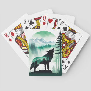 Wolf Wildlife Animal Natuur Milieu Forest Art Pokerkaarten