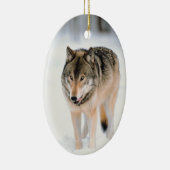 Wolf Wildlife kerstfeestdagen - Verkleuringen Keramisch Ornament (Rechts)