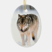 Wolf Wildlife kerstfeestdagen - Verkleuringen Keramisch Ornament (Achterkant)