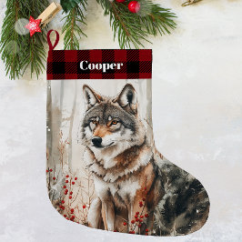 Wolf Wildlife Kerstkous - Gepersonaliseerd Grote Kerstsok