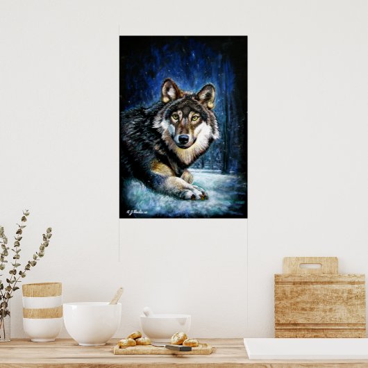 Wolf Wildlife print poster (Keuken)