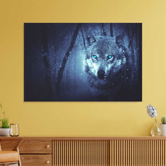 Wolf-winter Canvas Afdruk (Insitu (Woonkamer))