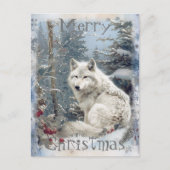 Wolf Winter Christmas Feestdagenkaart (Voorkant)