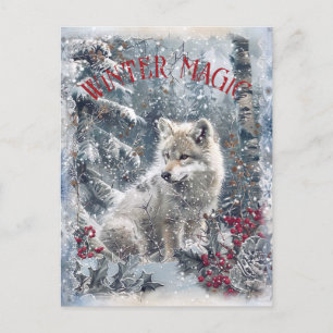 Wolf Winter Christmas Feestdagenkaart