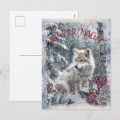 Wolf Winter Christmas Feestdagenkaart (Voorkant / Achterkant)