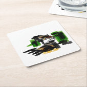 Wolf winter fun kartonnen onderzetters (Schuin)