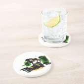 Wolf winter fun zandsteen onderzetter (Zijkant)