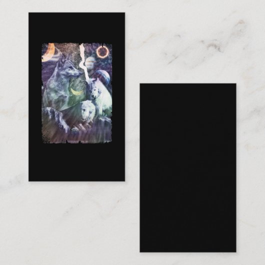 Wolf Winter Galaxy Planets Space Wolves Visitekaartje (Voorkant / Achterkant)