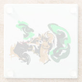 Wolf  winter  joy glazen onderzetter (Achterkant)