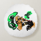 Wolf  winter  joy rond kussen (Voorkant)