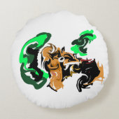 Wolf winter joy rond kussen (Achterkant)