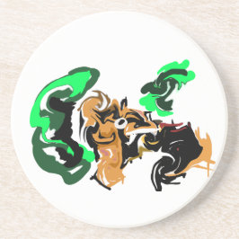 Wolf winter joy zandsteen onderzetter