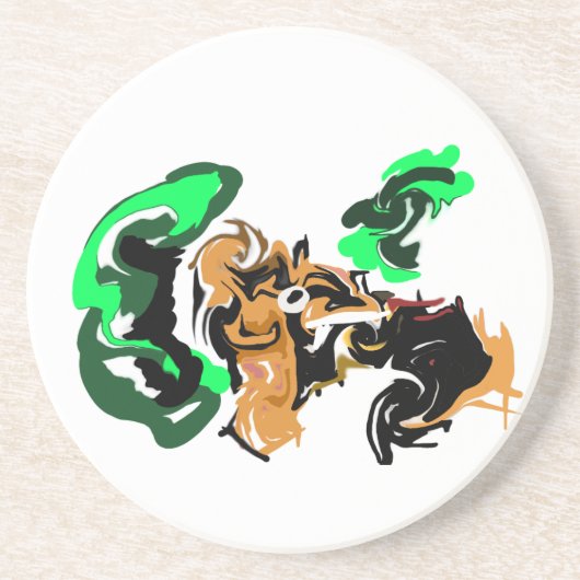 Wolf  winter  joy zandsteen onderzetter (Voorkant)