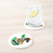 Wolf  winter  joy zandsteen onderzetter (Zijkant)