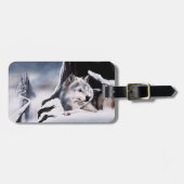 Wolf Winter Kasteel Fantasie Bagagelabel (Voorkant horizontaal)