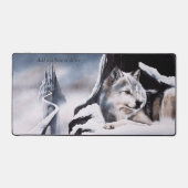 Wolf Winter Kasteel Fantasie Bureaumat (Voorkant)