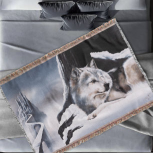 Wolf Winter Kasteel Fantasie Deken