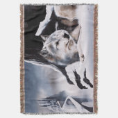 Wolf Winter Kasteel Fantasie Deken (Voorkant Verticaal)