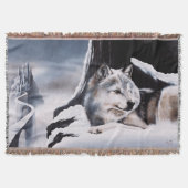 Wolf Winter Kasteel Fantasie Deken (Voorkant)
