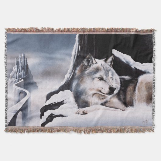 Wolf Winter Kasteel Fantasie Deken (Voorkant)