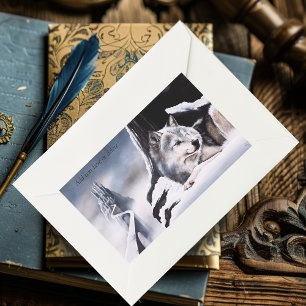 Wolf Winter Kasteel Fantasie Rechthoekige Sticker