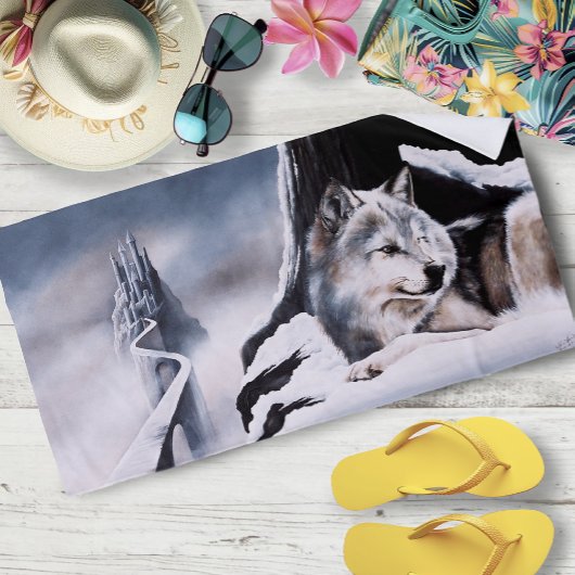 Wolf Winter Kasteel Fantasie Strandlaken