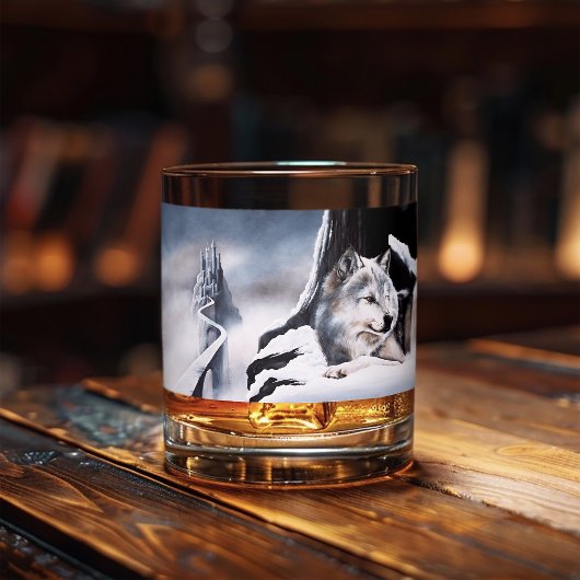 Wolf Winter Kasteel Fantasie Whisky Glas