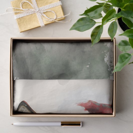 Wolf Winter Kerstmis - Waterverf Tissuepapier (Geschenk)