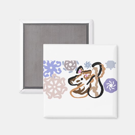 Wolf winter love magneet (Voorkant / Achterkant)