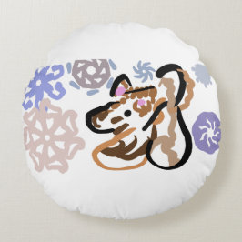 Wolf winter love rond kussen