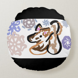 Wolf winter love rond kussen