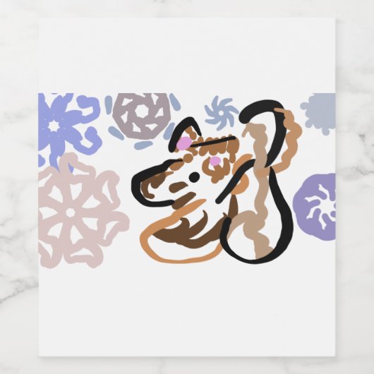 Wolf winter love wijn etiket (Enkel label)