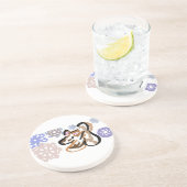 Wolf winter love zandsteen onderzetter (Zijkant)