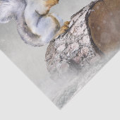 Wolf Winter Snow Forest Moon Landschap Tissuepapier (Detail)