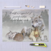Wolf Winter Snow Forest Moon Landschap Tissuepapier (Craft)