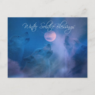 Wolf Winter Solstice Blessings Briefkaart