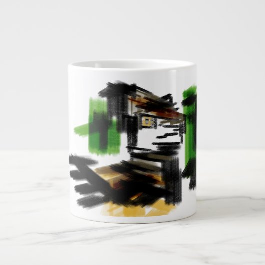 Wolf winterpret grote koffiekop (Voorkant)