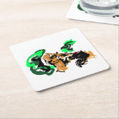 Wolf wintervreugde kartonnen onderzetters (Schuin)