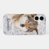 Wolf winterwoud iPhone 16 hoesje (Achterkant horizontaal)