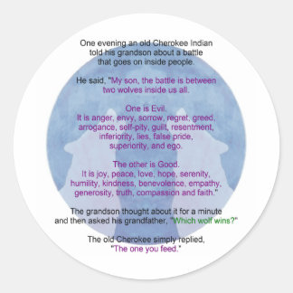 Wolf Wisdom Ronde Sticker