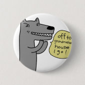 Wolf (wit) ronde button 5,7 cm (Voorkant)