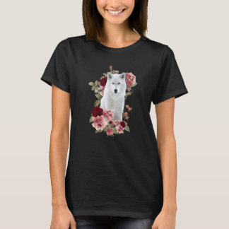 Wolf With Flower One Thankful Teacher Nurse T-shirt