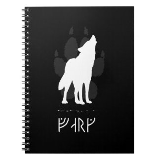 Wolf with viking runes notitieboek