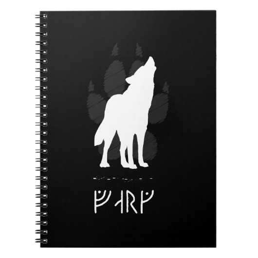 Wolf with viking runes notitieboek (Voorkant)