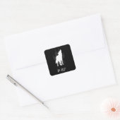 Wolf with viking runes vierkante sticker (Envelop)