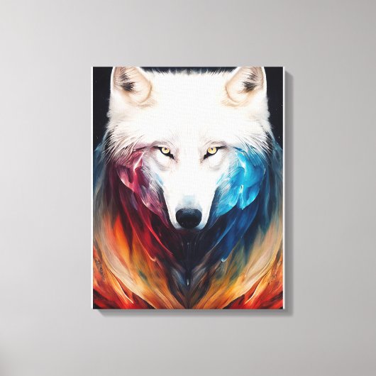 Wolf Witte wolf Dier Ontdekking Avontuur Natuur Canvas Afdruk (Voorkant)
