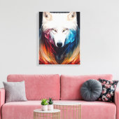 Wolf Witte wolf Dier Ontdekking Avontuur Natuur Canvas Afdruk (Insitu (Woonkamer))