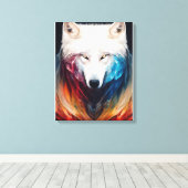 Wolf Witte wolf Dier Ontdekking Avontuur Natuur Canvas Afdruk (Insitu (Houten vloer))