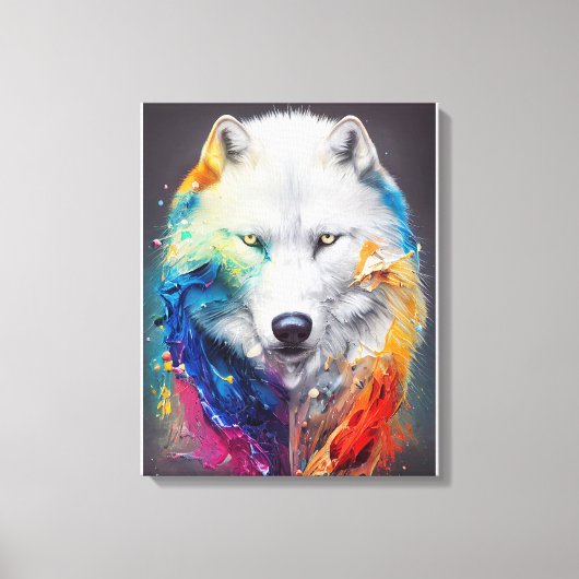 Wolf Witte wolf Dier Ontdekking Avontuur Natuur Canvas Afdruk (Voorkant)