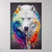Wolf Witte wolf Dier Ontdekking Avontuur Natuur Poster (Voorkant)